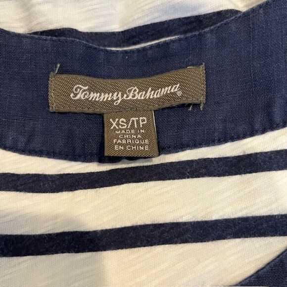 Tommy Bahama Striped Navy White Sleeveless Dress Built in Bra Size XS - Picture 7 of 10